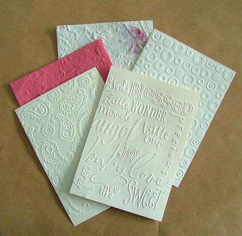 Crafty Stuff: Embossed paper Pink- 4 sheets