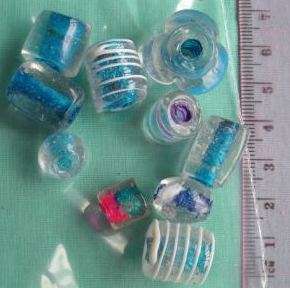 Crafty Stuff:   Indian Glass Beads x 10 Blue