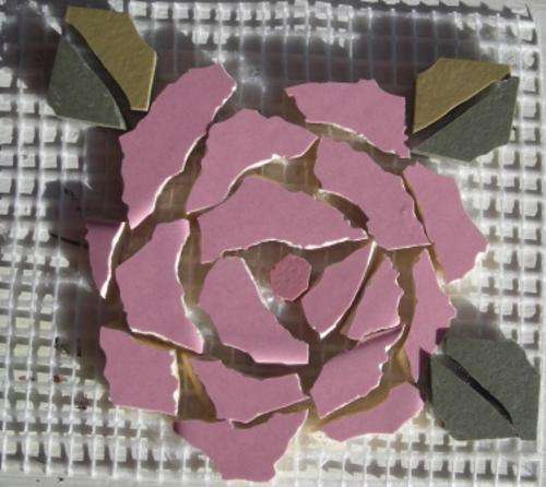 Crafty Stuff: Mosaic Insert Pink Rose: Mosaic made easy!