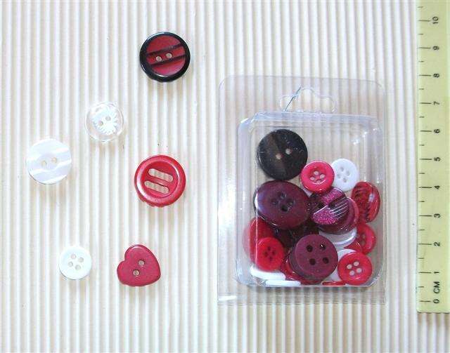 Crafty Stuff: Button Variety for scrapping. cardmaking: RED