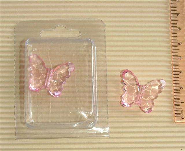 Crafty Stuff:  2 pink Butterfly Crystal Beads