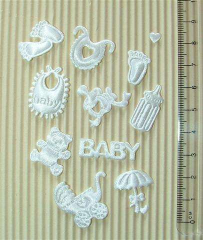 Crafty Stuff:  Fabric Baby Set in White