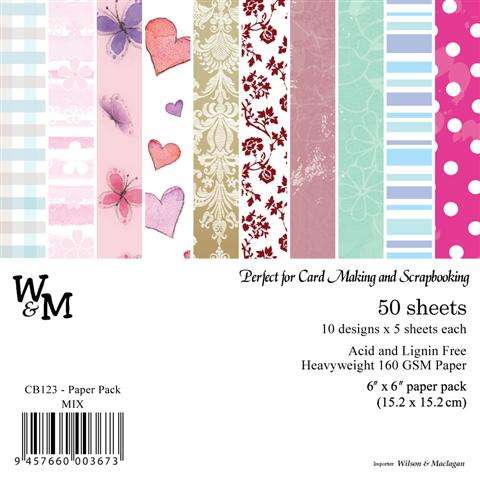 Crafty Stuff:  Paper Pack: 6x6 50 Sheets in MIXED shades