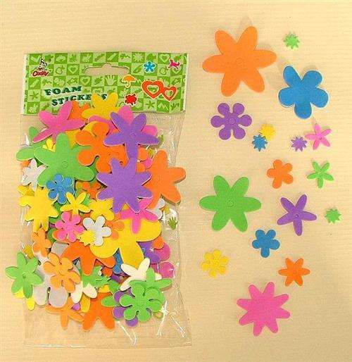 Crafty Stuff:  Foam Flower stickers (approx 100  stickers)
