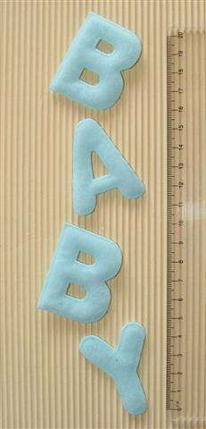 Crafty Stuff:  Fabric Word 'Baby" Blue