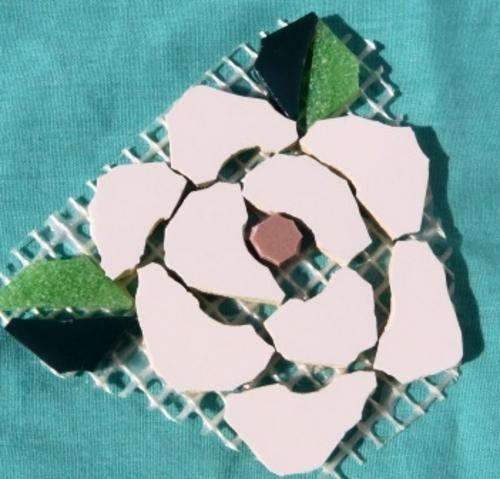 Crafty Stuff: Mosaic Insert: White Rose: Mosaic made easy!