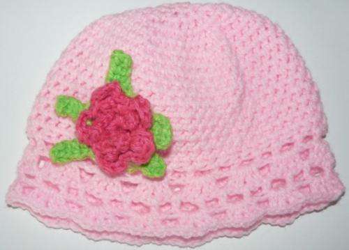 Crafty Stuff: Crochet Baby Beanie in Pink