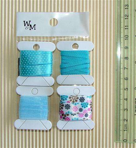 Crafty Stuff: Ribbon set 4 x 1m : BLUE