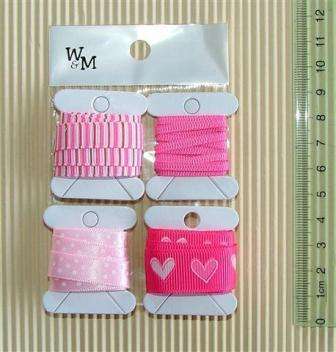 Crafty Stuff: Ribbon set 4 x 1m :PINK