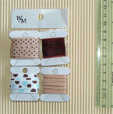 Crafty Stuff: Ribbon set 4 x 1m :BROWN