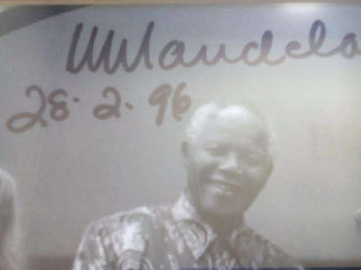 Nelson Mandela Signed Black-and-White Framed Picture with C.O.A