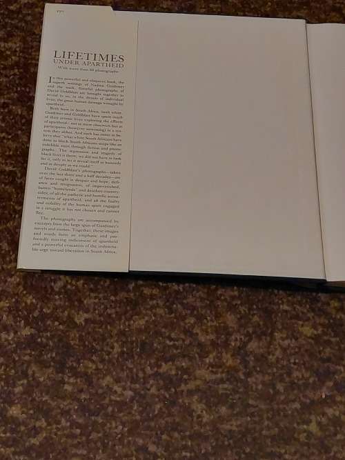 Lifetimes Under Apartheid by David Golblatt and Nadine Gordimer - 1st Edition