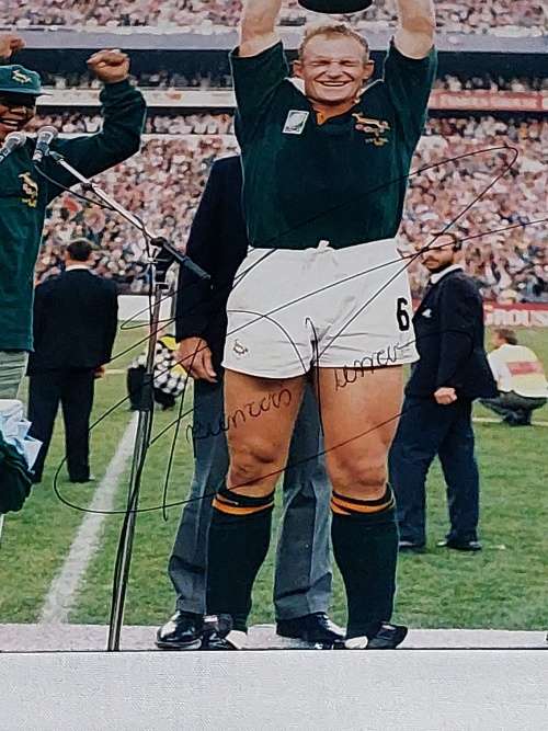 Francois Pienaar Autographed Book and Photo