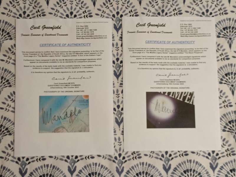 Nelson Mandela Autographed Comics - X5 with COAs