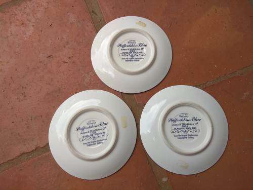 Three Staffordshire Blue Plates