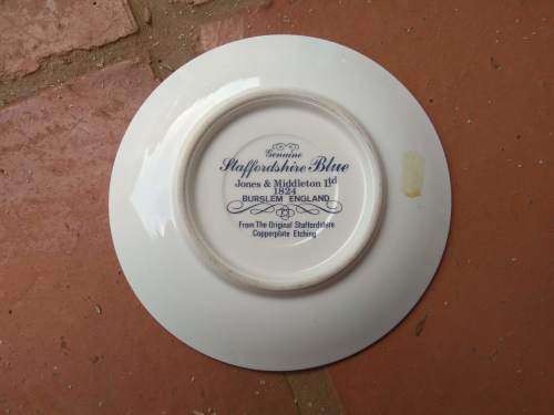 Three Staffordshire Blue Plates