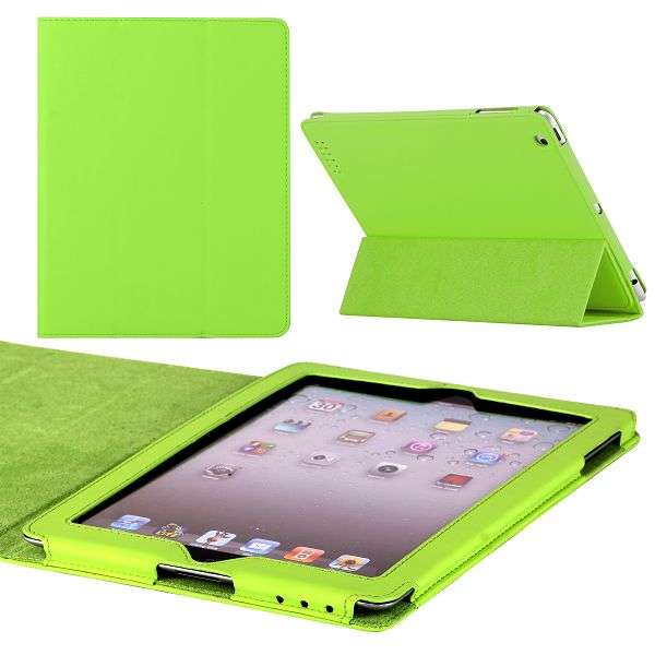 Springy Leather Protective Case for iPad 2/ New iPad (Green)