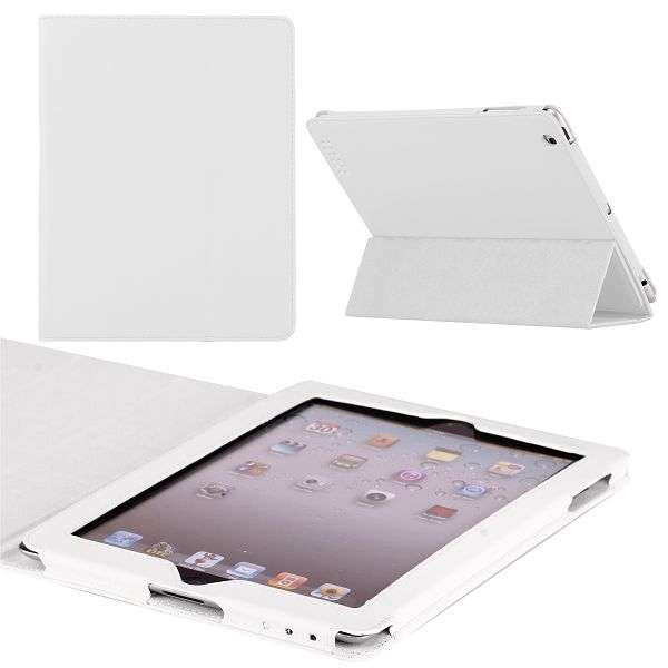 Springy Leather Protective Case for iPad 2/ New iPad (White)