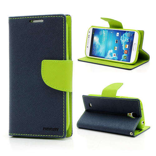 Mercury Fancy Diary Stand Wallet Case for Samsung Galaxy S4 - Blue/Green