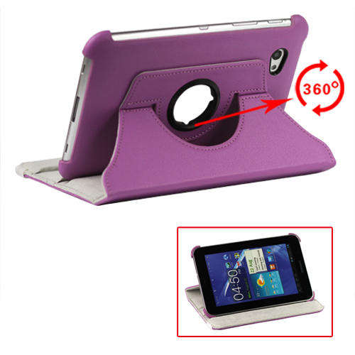 Samsung Galaxy Tab 7.0 Plus P6200 P6210 Rotatable Leather Case - Purple