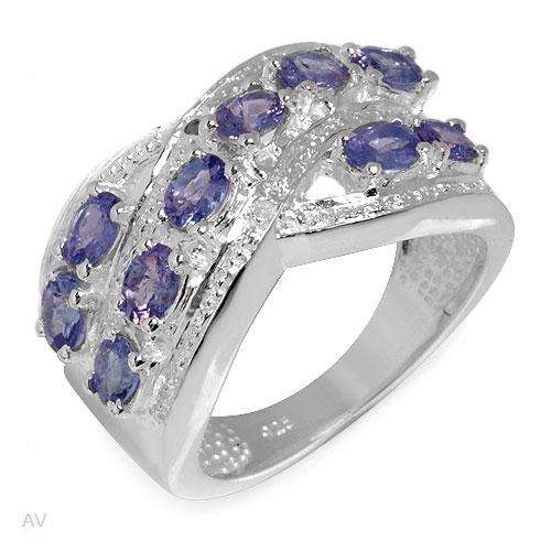 **R4200.00** Attractive Brand New Ring With 1.71ctw Precious Stones - Genuine Diamonds and Tanzanite