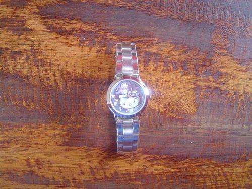 Stailess Steel Hello Kitty. Soft blue face