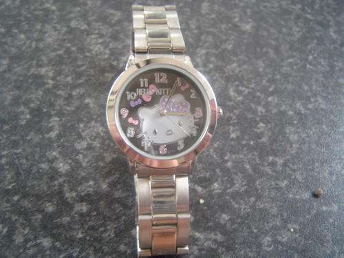 Stailess Steel Hello Kitty. Soft Black face