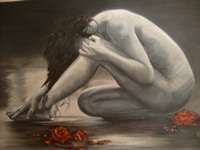 NUDE WOMAN PAINTING BY ARTIST HYLA COETZEE