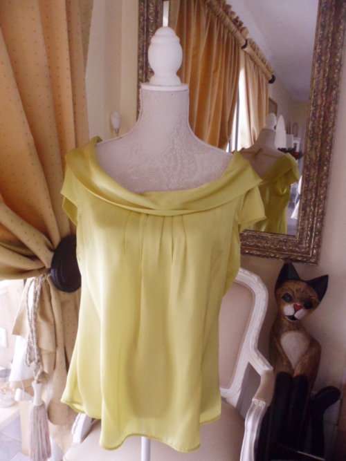Kelso for Edgars Yellow-Green Silky Blouse