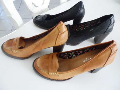 A Trio - 2 Pairs Moccasin-type High-Heels -  Unique deisgn