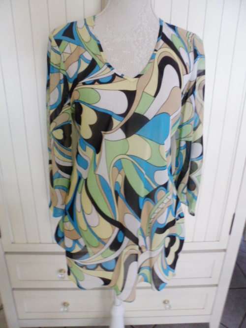 - Fabulous Funky Print Blouse - winged sleeves