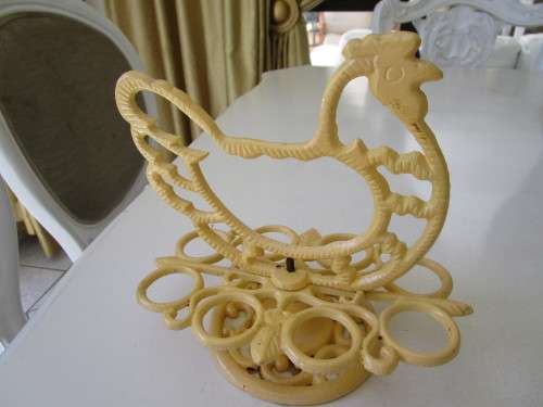 - Buttercup Yellow Hen Egg Holder - Wrought Iron