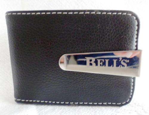 Black Leather "Bell's"  MoneyClip & Card Holder