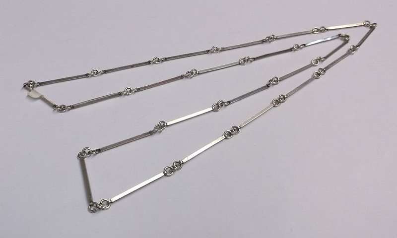 A RARE SOLID EXTRA EXTRA EXTRA LONG STERLING SILVER NECKLACE BY FINNISH DESIGNER ELIS KAUPPI ....WOW