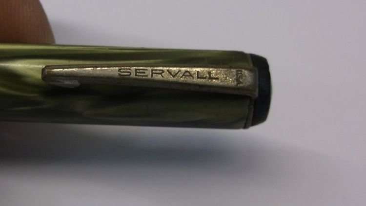 A RARE VINTAGE FOUNTAIN PEN BY SERVALL USA WITH 14 CARAT GOLD NIB ....COOL !!!