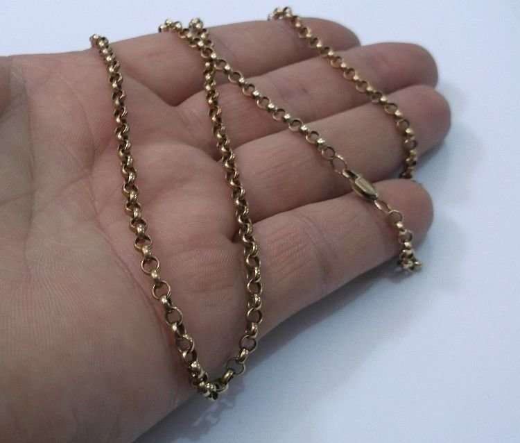 WOW !! WOW !! AN OH SO CLASSY SOLID 9 CARAT GOLD BELCHER CHAIN ...EXCELLENT CONDITION !!