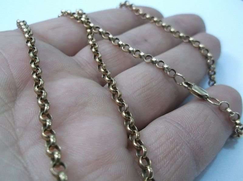 WOW !! WOW !! AN OH SO CLASSY SOLID 9 CARAT GOLD BELCHER CHAIN ...EXCELLENT CONDITION !!
