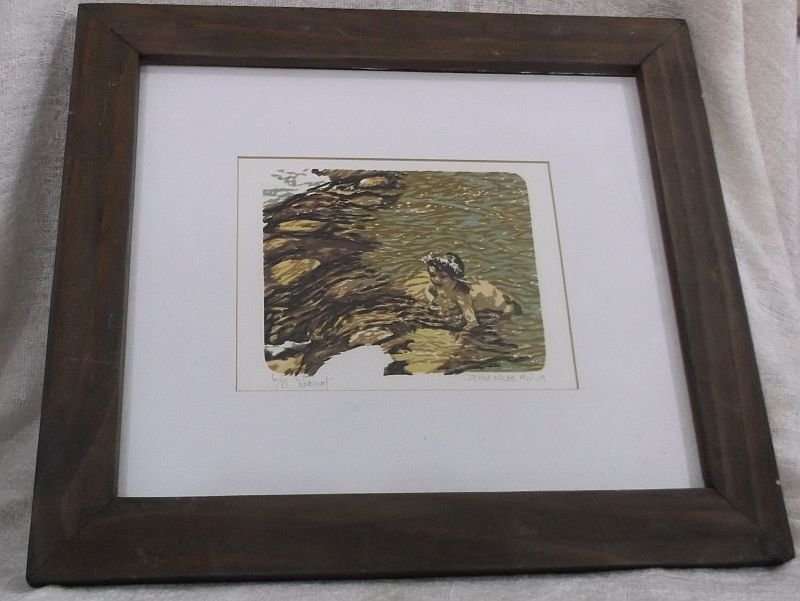 RARE FIND !! A LIMITED EDITION NUMBERED AND SIGNED WOODCUT PRINT BY FAMOUS SA ARTIST JOSHUA MILES