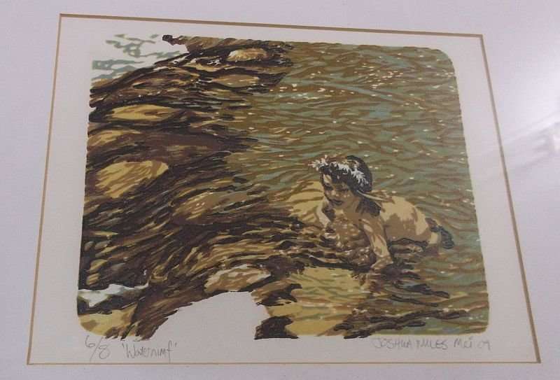 RARE FIND !! A LIMITED EDITION NUMBERED AND SIGNED WOODCUT PRINT BY FAMOUS SA ARTIST JOSHUA MILES