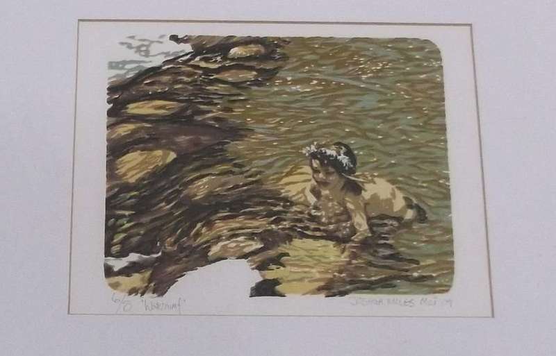 RARE FIND !! A LIMITED EDITION NUMBERED AND SIGNED WOODCUT PRINT BY FAMOUS SA ARTIST JOSHUA MILES