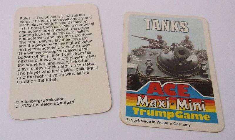 ABSOLUTELY RARE AND AWESOME !! TRUMPS !!....MAXI MINI.....TANKS....BOOOOM !!!!