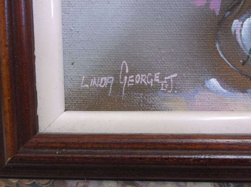 A WELL PAINTED ORIGINAL OIL ON BOARD SIGNED BY THE ARTIST LINDA GEORGE