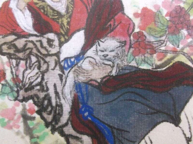 AN EXTRAORDINARY WATERCOLOR PAINTING BY WELL KNOWN CHINESE FOOT AND MOUTH ARTIST HUANG GUOFU