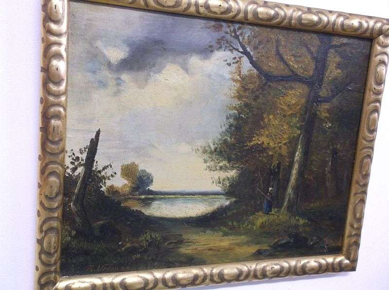 A PRICELESS ORIGINAL OIL ON CANVAS COUNTRY SIDE PAINTING DATED 1919 SIGNED R URBAN...WOW IS THE WORD