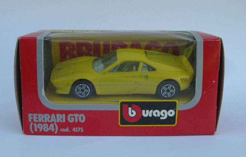 WICKED !! A 1:43 SCALE DIE CAST METAL MODEL OF THE 1984 FERRARI GTO BY BURAGO...EXCELLENT FIND !!