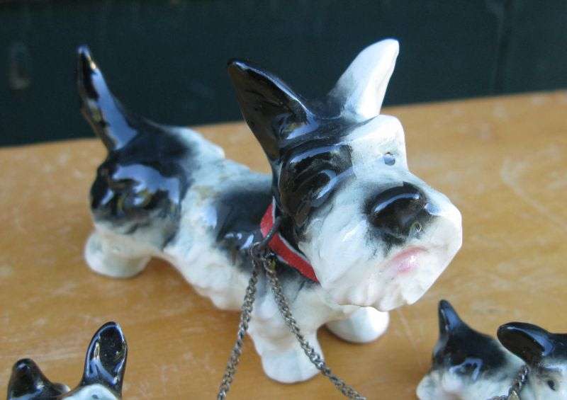 AN ABSOLUTELY ADORABLE ""SCHNAUZER FAMILY"" BY GOEBEL WEST GERMANY MADE 1957 - 1963....RARE FIND !!!