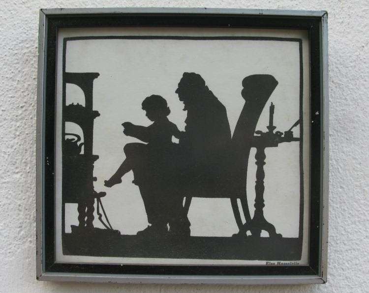 AN OLD RARE SILHOUETTE ETCHING BY ELSE HASSELRIIS 1878 - 1953 ...AVERAGE VALUE $60 EACH