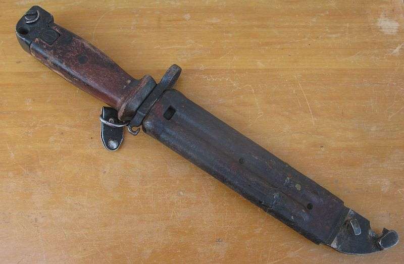 WOW !! WOW !! A TOTALLY COOL ORIGINAL VINTAGE ""AK47"" BAYONET WITH SHEATH ...WICKED !!