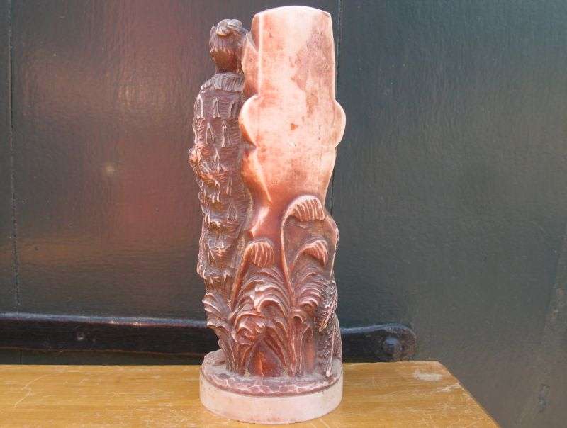 A MOST UNUSUAL AND HEAVY FOR SIZE "TRIBAL" FIGURE ...LOOKS LIKE A MAORI WARRIOR