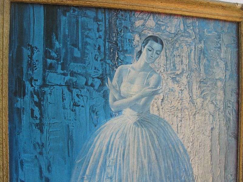 A STUNNING RARE HAND SIGNED TRETCHIKOFF PRINT " BALLET DANCER " IN A VINTAGE FRAME ...WOW !!
